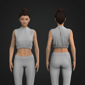 Ladies Elasticated Bottom Sleeveless Crop Top