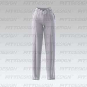 Ladies Elasticated Cross Over Waistband Relaxed Joggers Smart Mockup