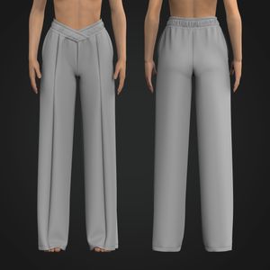 Ladies Elasticated Cross Over Waistband Relaxed Joggers
