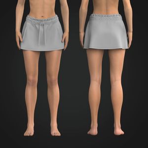Ladies Elasticated Double Waistband Sweat Skirt Tech Pack