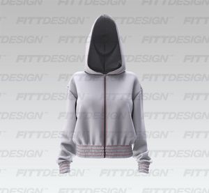 Ladies Elasticated Full Zip Relaxed Hoodie Smart Mockup