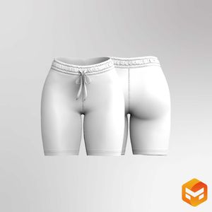 Ladies Elasticated High Waisted 8.00 Inch Inseam Biker Shorts - 3D Garment