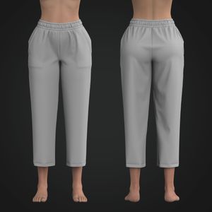 Ladies Elasticated High Waisted Straight Cut Joggers