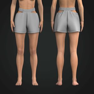 Ladies Elasticated Side Cut Out Waistband Relaxed Shorts Tech Pack