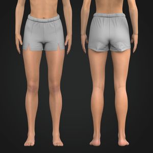 Ladies Elasticated Split Hem Biker Shorts