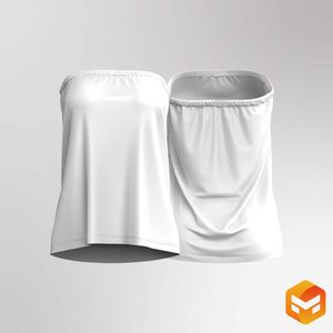 Ladies Elasticated Strapless Relaxed Top 3D Garment
