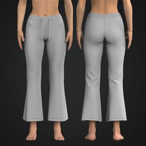 Ladies Elasticated Waistband 25.00 Inch Inseam Flare Pants Tech Pack