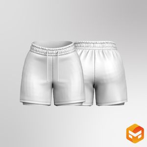 Ladies Elasticated Waistband 5.00 Inch Inseam Layered Shorts - 3D Garment