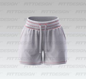 Ladies Elasticated Waistband 5.00 Inch Inseam Ribbed Shorts Smart Mockup