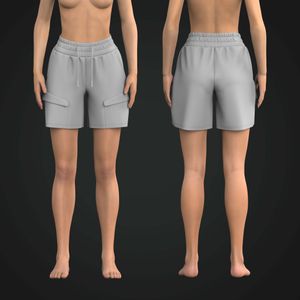 Ladies Elasticated Waistband 7.00Inch Inseam Cargo Shorts Tech Pack