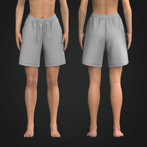 Ladies Elasticated Waistband 8.00 Inch Inseam Relaxed Shorts Tech Pack