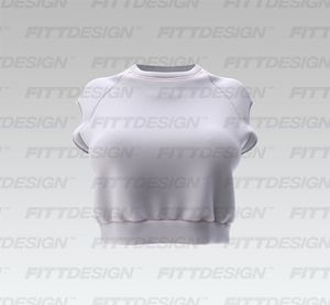 Ladies Elasticated Waistband Extended Sleeves Crop Top Smart Mockup