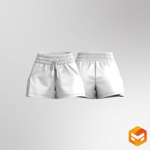 Ladies Elasticated Waistband Patch Pocket Relaxed Shorts 3D Garment