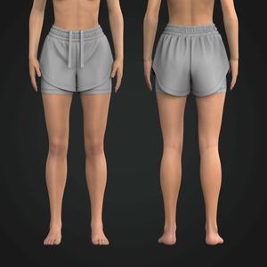 Ladies Elasticated Waistband Scallop Hem Layered Shorts Tech Pack