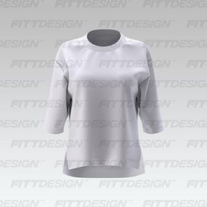 Ladies Elbow Length Sleeves Slit Hem Top Smart Mockup