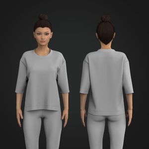 Ladies Elbow Length Sleeves Split Hem Top Tech Pack