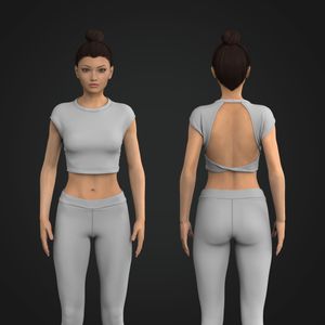 Ladies Extended Shoulder Backless Twisted Top Tech Pack