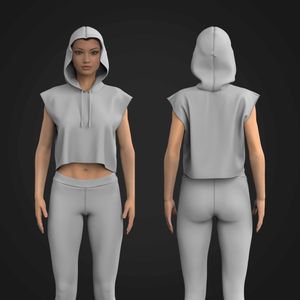 Ladies Extended Shoulder Oversized Hooded Vest Tech Pack