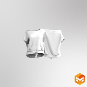 Ladies Extended Shoulders Adjustable Banded Bottom Relaxed Top 3D Garment