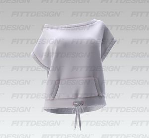 Ladies Extended Shoulders Adjustable Banded Bottom Relaxed Top Smart Mockup