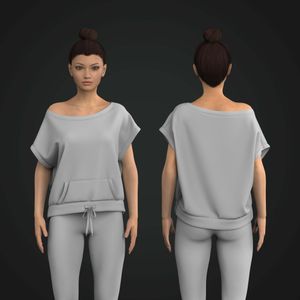 Ladies Extended Shoulders Adjustable Banded Bottom Relaxed Top Tech Pack