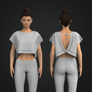 Ladies Extended Sleeves Overized Crop Top Tech Pack