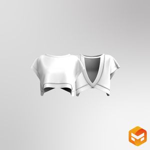Ladies Extended Sleeves Oversized Crop Top 3D Garment