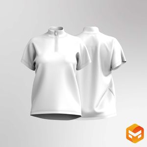 Ladies Extended Sleeves Quarter Zip Relaxed Top 3D Garment