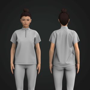 Ladies Extended Sleeves Quarter Zip Relaxed Top Tech Pack