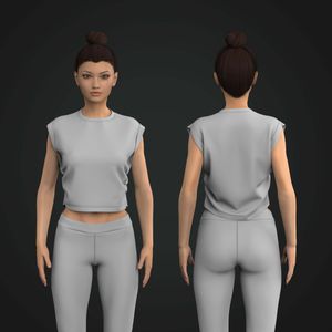 Ladies Extended Sleeves Side Ruching Crop Tee Tech Pack