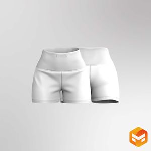 Ladies Extra High Waisted 3.00 Inch Inseam Shorts 3D Garment