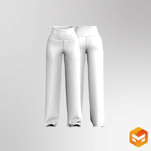 Ladies Extra High Waisted Straight Cut Joggers 3D Garment