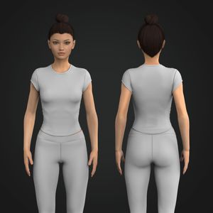 Ladies Fitted Cap Sleeve Scallop Bottom Tee Tech Pack