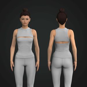 Ladies Fitted Cut Out Wide Racer Back Tank Top Tech Pack