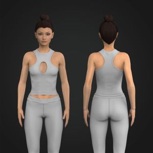 Ladies Fitted Front Cut Out Racer Back Tank Top Tech Pack