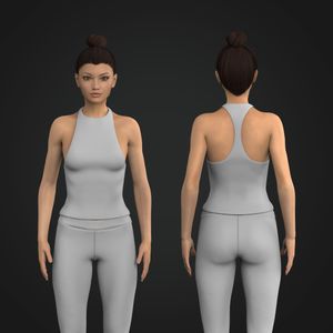 Ladies Fitted Halter Neck Racer Back Tank Top Tech Pack