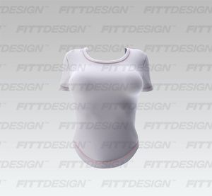 Ladies Fitted Open Back Short Sleeve Scallop Bottom Tee Smart Mockup