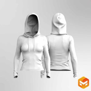 Ladies Fitted Pullover Hoodie - 3D Garment