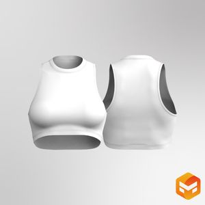 Ladies Fitted Racer Back Crop Tank Top 3D Garment