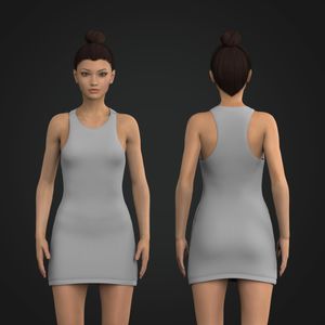 Ladies Fitted Racer Back Dress Tech Pack