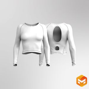 Ladies Fitted Raglan Sleeve Criss Cross Back Cut Out Tee 3D Garment
