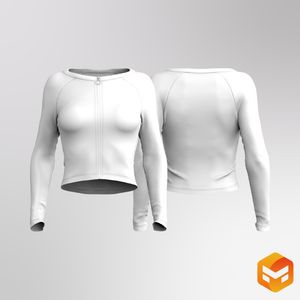 Ladies Fitted Set In Sleeve Cropped Jacket 3D Garment