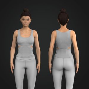 Ladies Fitted Side Cut Out Ribbed Tank Top Tech Pack