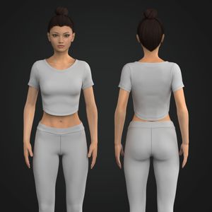 Ladies Fitted Waist Length Scallop Bottom Tee Tech Pack