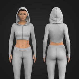 Ladies Fitted Zip Up Runner Sleeve Hoodie Tech Pack