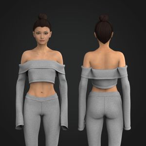 Ladies Flared Sleeve Off Shoulder Crop Top