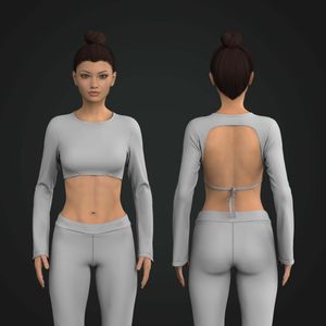 Ladies Flared Sleeves Adjustable Back Cut Out Micro Top Tech Pack