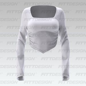 Ladies Flared Sleeves Ruched Tee Smart Mockup
