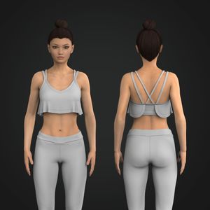 Ladies Flowy Criss Cross Strappy Back Crop Top Tech Pack