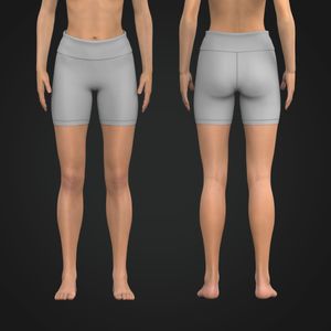 Ladies Folded Waistband 6.00 Inch Inseam Biker Shorts Tech Pack